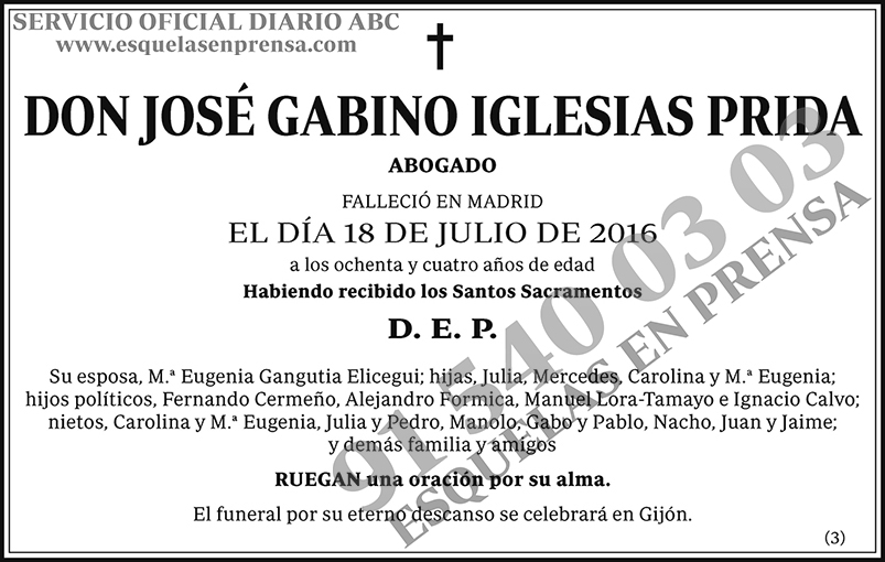 José Gabino Iglesias Prida